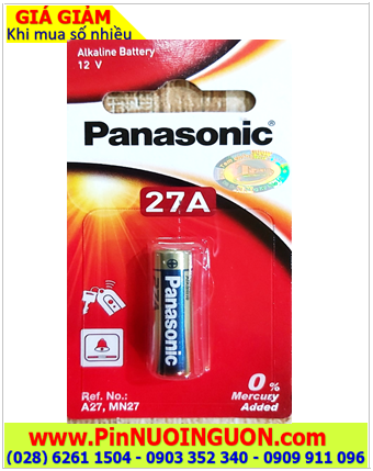 Panasonic A27; Pin 12v Alkaline Panasonic A27 Pin Remote (Loại vỉ 1viên)